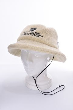 DISTORT GG BUCKET HAT / ボアフリース ドローコード付き バケットハット (アイボリー)