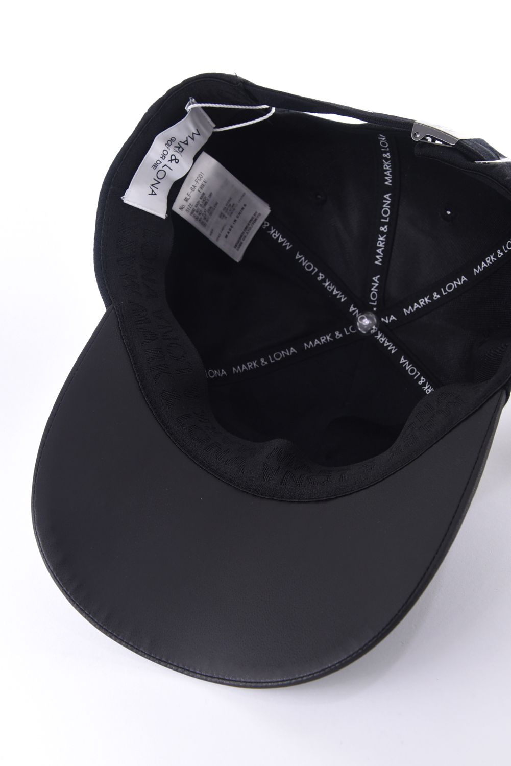 【26SS】 GAUGE CAMO LEATHER TRIM CAP / カモフラージュパターン 異素材切り替え メタルプレート ベースボールキャップ (ブラック)