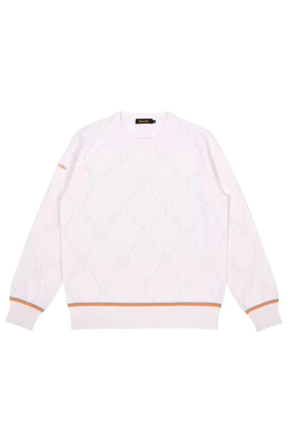 【26SS】 MESH RR LOGO KNIT / メッシュ編み 裾ライン クルーネックニット (ホワイト)*