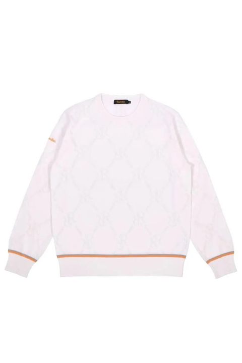 【26SS】 MESH RR LOGO KNIT / メッシュ編み 裾ライン クルーネックニット (ホワイト)*