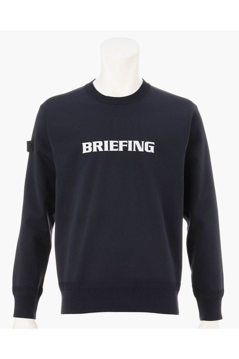 【26AW】 MEN’S PLANE KNIT CREWNECK / ブランドロゴ クルーネックニット (ネイビー)