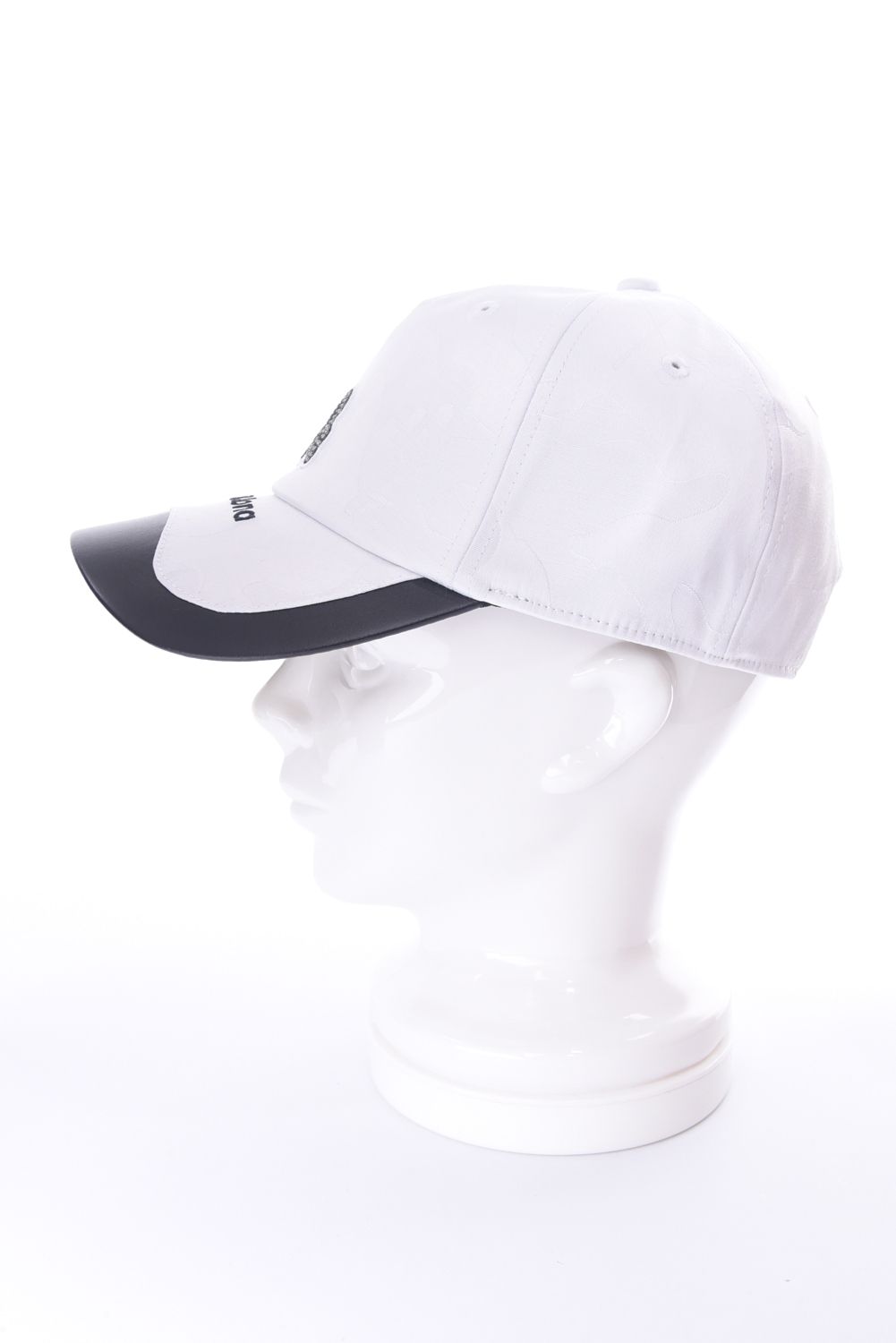 GAUGE CRYSTAL ICON CAP / オリジナルカモジャカード 異素材切り替え ベースボールキャップ (ホワイト)