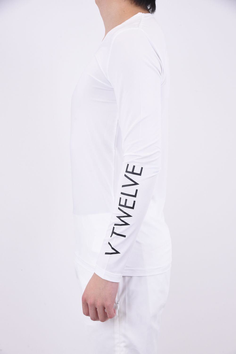 【期間限定ポイント10倍】U NECK / ブランドロゴ ロングスリーブ Uネックインナー (ホワイト)