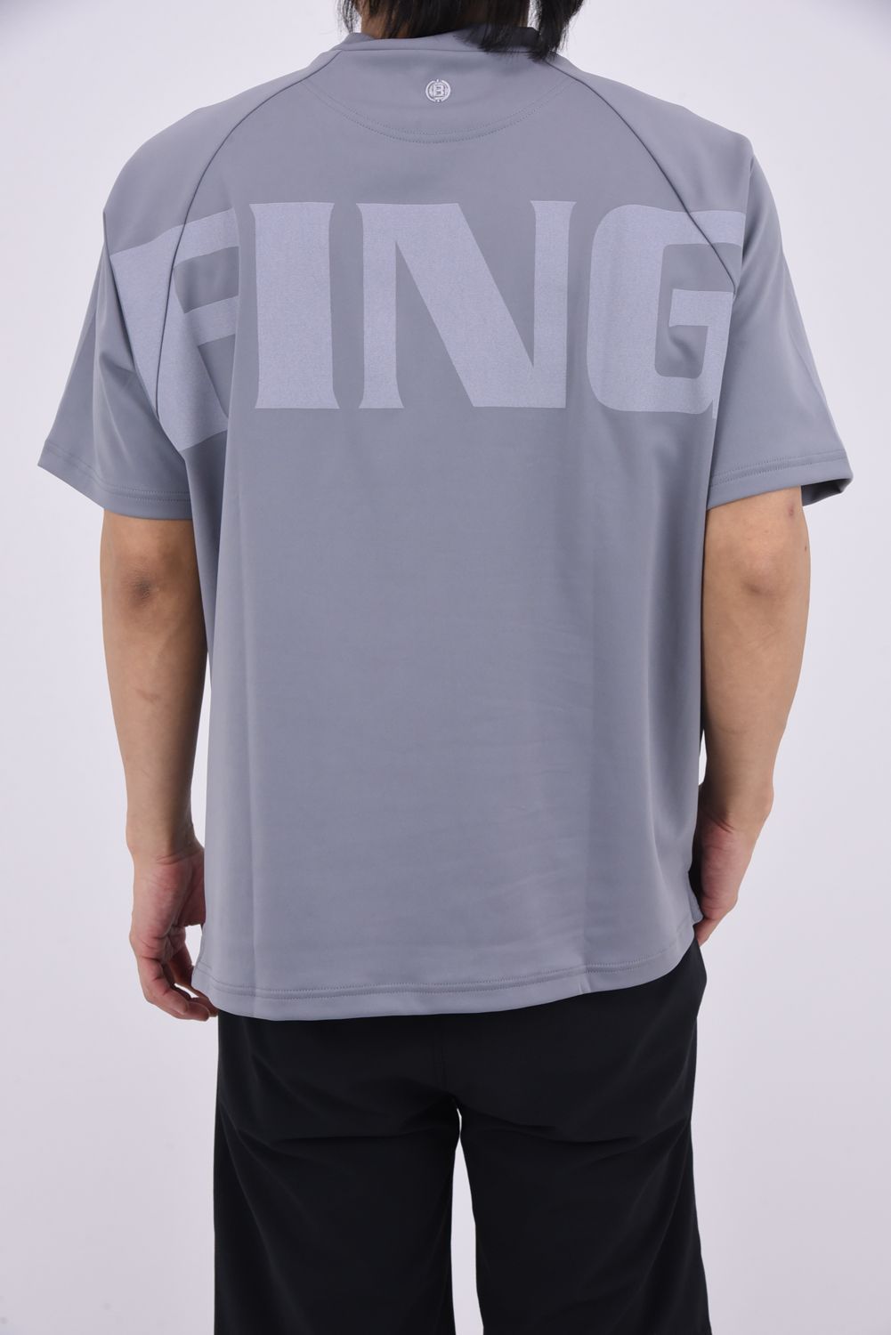 【26SS】 MEN’S BIG BEAT HIGHNECK / ビッグロゴ リラックスフィット モックネックTシャツ (グレー)