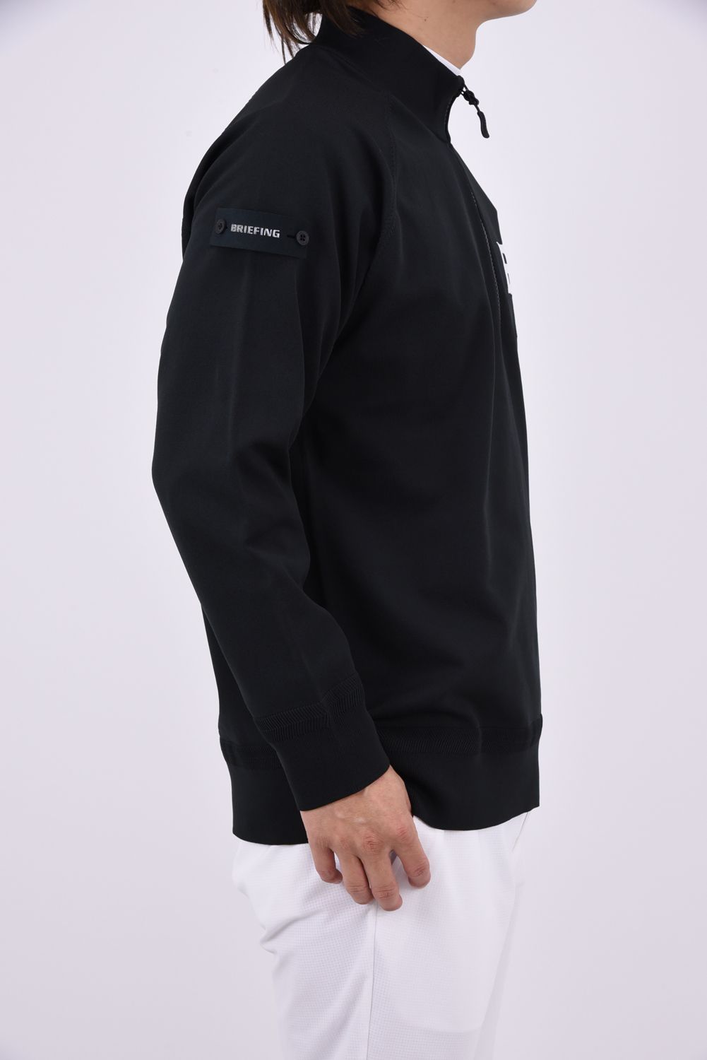 【26AW】 MEN’S PLANE KNIT HALFZIP / BGロゴ ハーフジップニット (ブラック)