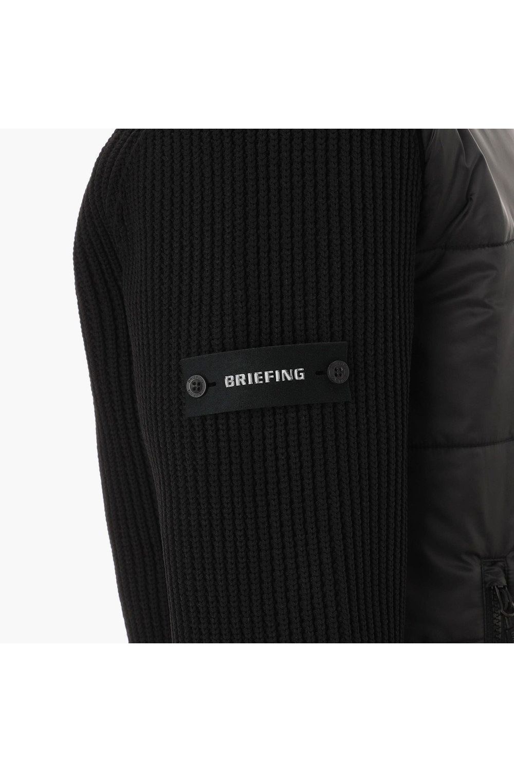 【26AW】 MEN'S WINDBLOCK RIB KNIT PARKA / 畦編みニット&キルティング ハイブリッド中綿パーカー (ブラック)