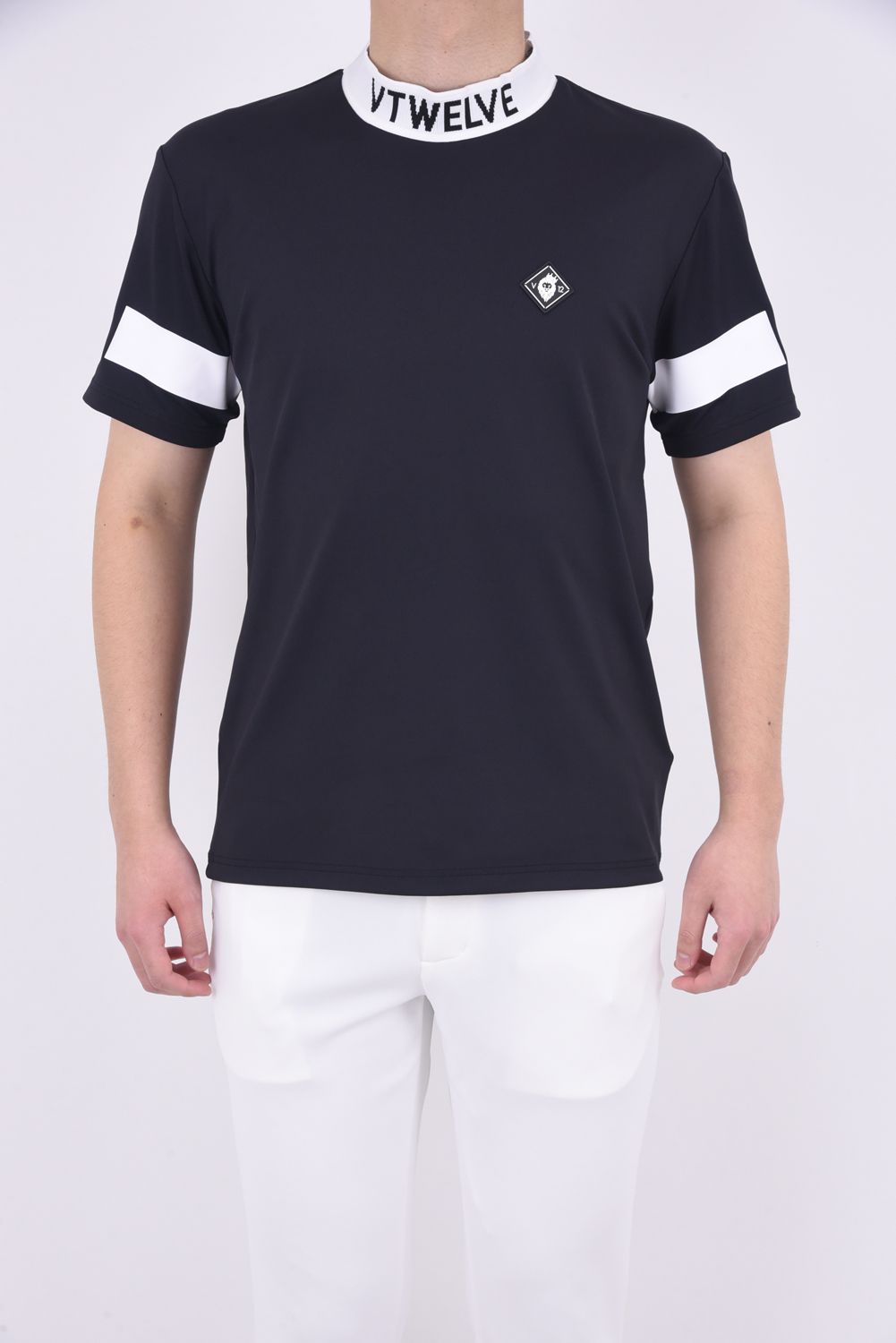 V12 - JACQUARD LOGO MOCK / ジャガード ロゴ モックネック T V12 - JACQUARD LOGO MOCK / ジャガード ロゴ モックネック T