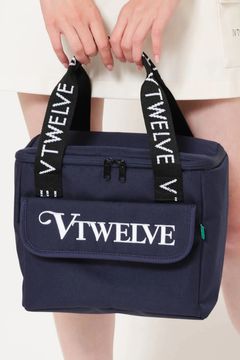 【26SS】 DOUBLE LOGO COOL BAG / ブランドロゴ刺繍 ボックス型クーラーバッグ (ネイビー)