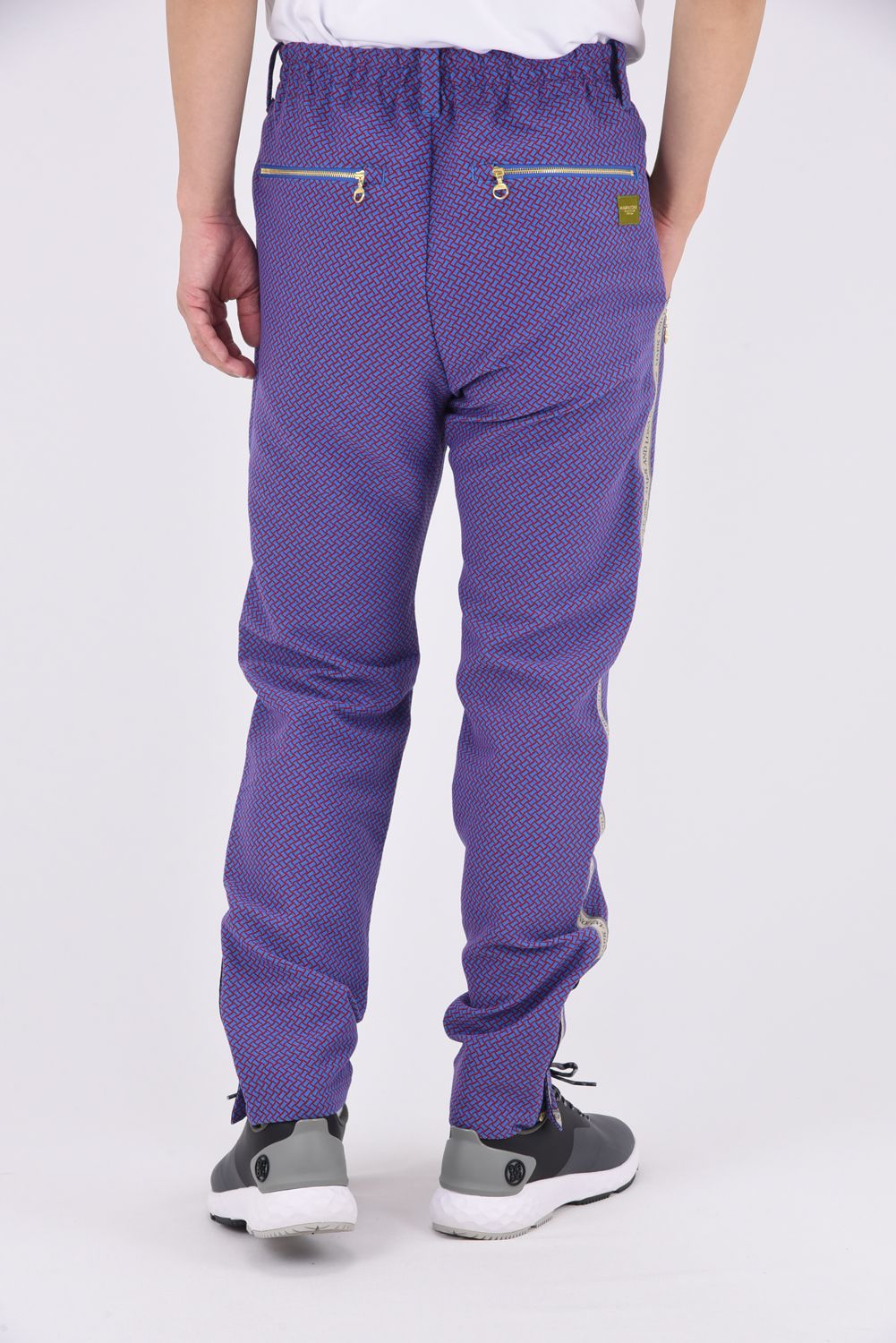 GARDA JERSEY PANTS / イントレチャートパターン ハイストレッチ ジャージーパンツ (ブルー)