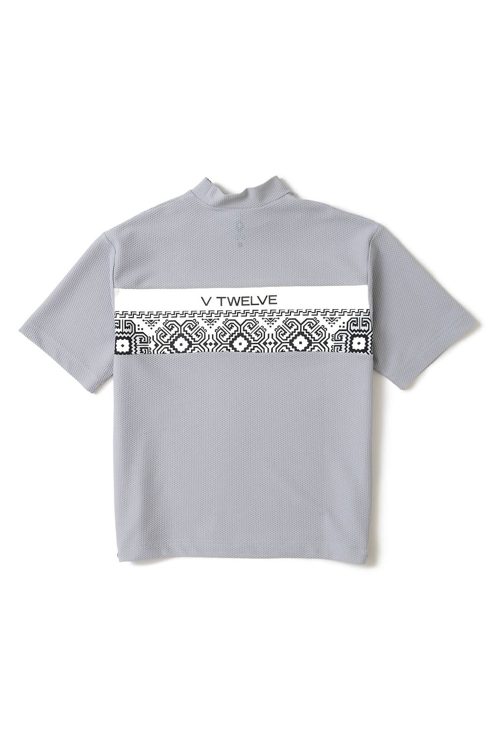 【26SS】【レディース】 BAN COMFO MOCK / ワッフル生地 バンダナ柄 モックネックTシャツ (グレー)