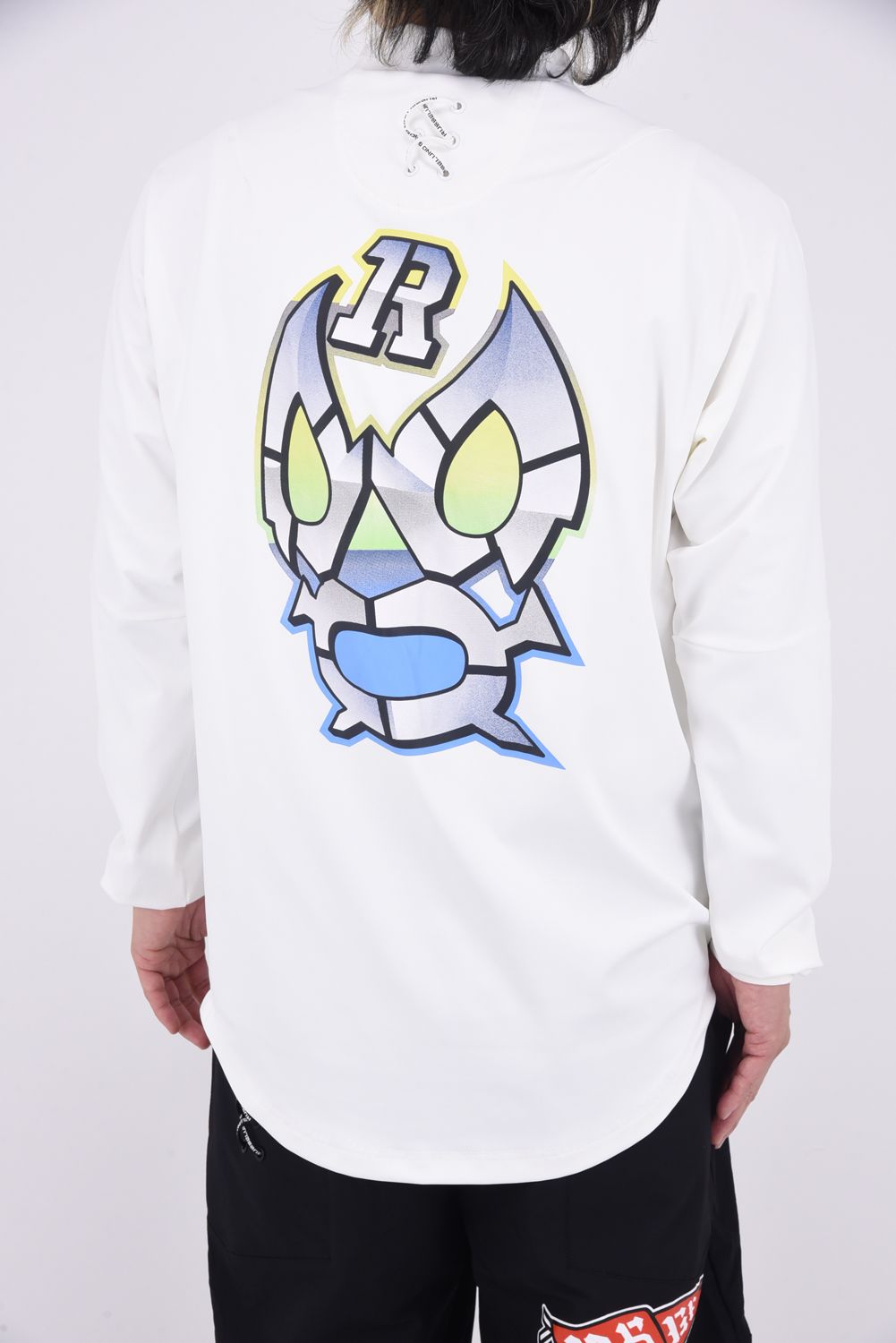 L/S MOCKNECK / BIG LUCHAグラフィックプリント ロングスリーブ モックネック (ホワイト)
