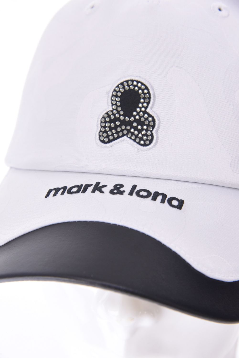 GAUGE CRYSTAL ICON CAP / オリジナルカモジャカード 異素材切り替え ベースボールキャップ (ホワイト)