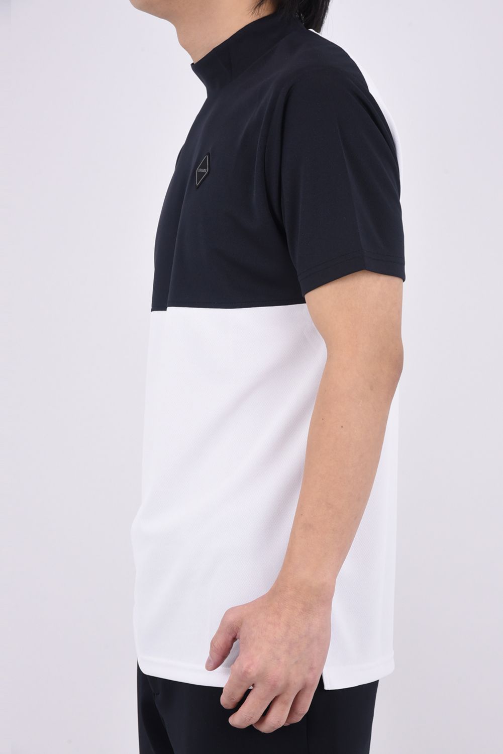 【26SS】 MEN'S BI-COLOR HIGHNECK / バイカラー ハイネックTシャツ (ブラック)