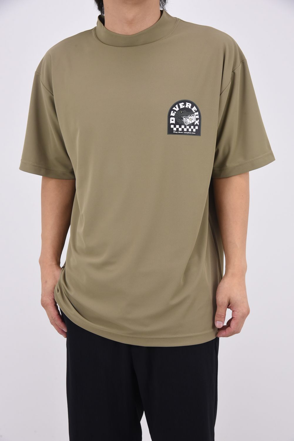 【26SS】 DVG CROCO MOCK T / マイクロカノコ素材 バックプリント モックネックTシャツ (マッシュルーム)