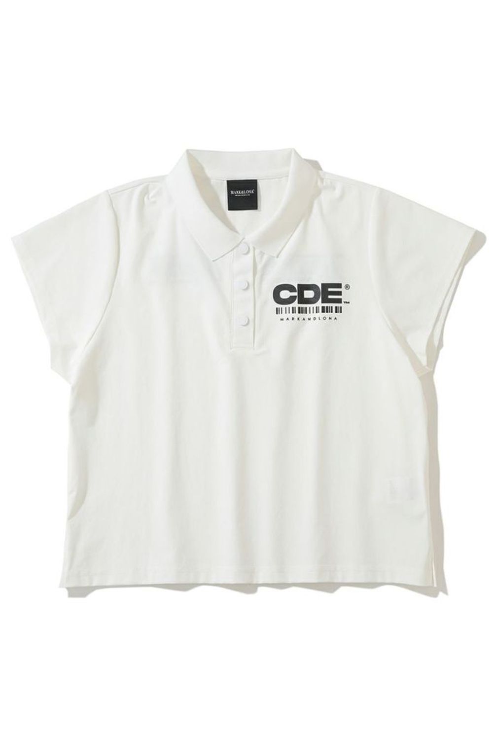 【レディース】【CODE COLLECTION】 CD10-ESPL / CDEシリーズ ボックスシルエット フレンチスリーブ ポロシャツ (ホワイト)