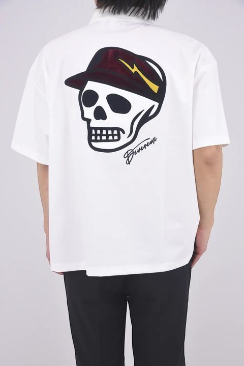 【26SS】 DVG OVER FIT POLO / バックプリント オーバーサイズ ポロシャツ (ホワイト)