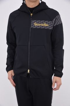 【26SS】 GM ACCENT LINE ZIP UP PARKER / モノトーンシリーズ アクセントライン ジップアップパーカー (ブラック)*