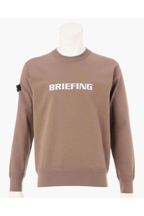 【26AW】 MEN’S PLANE KNIT CREWNECK / ブランドロゴ クルーネックニット (モカ)