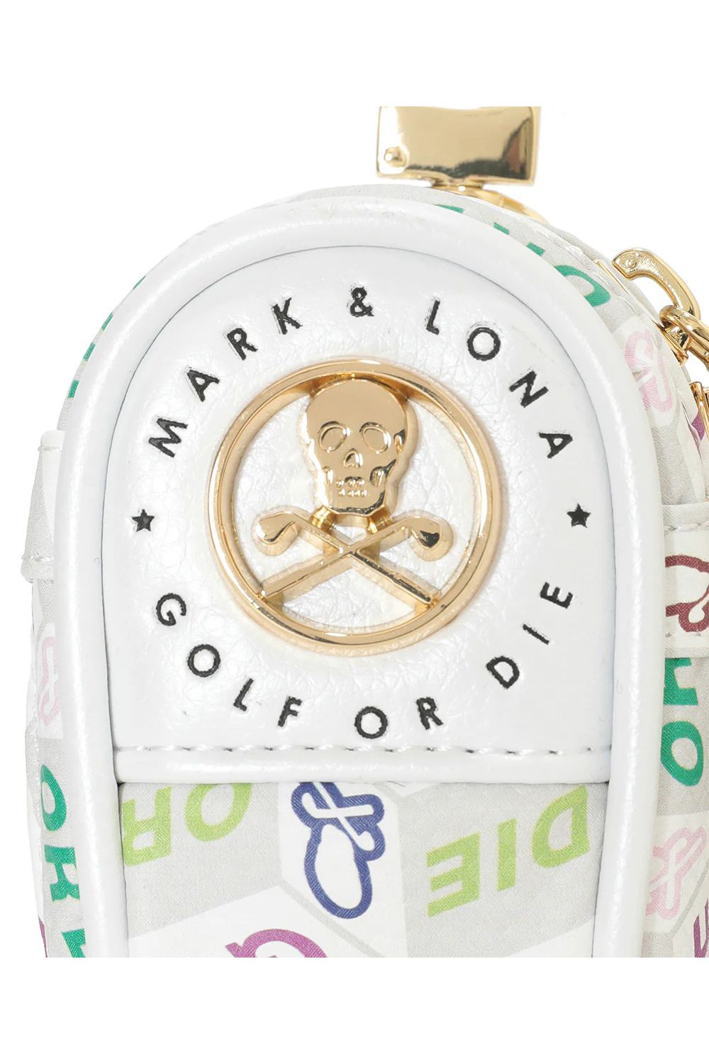 DÉPÊCHE BALL CASE / シンセティックレザー ジオメトリックパターン ボールポーチ (ホワイト)