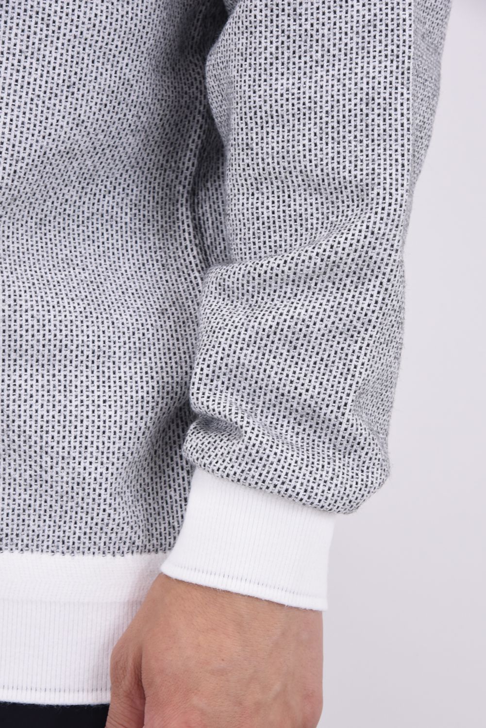 【25AW】 MEN'S MS BIRDS EYE LOGO CREWNECK KNIT / フロントロゴ バーズアイパターン クルーネックニット (ホワイト)