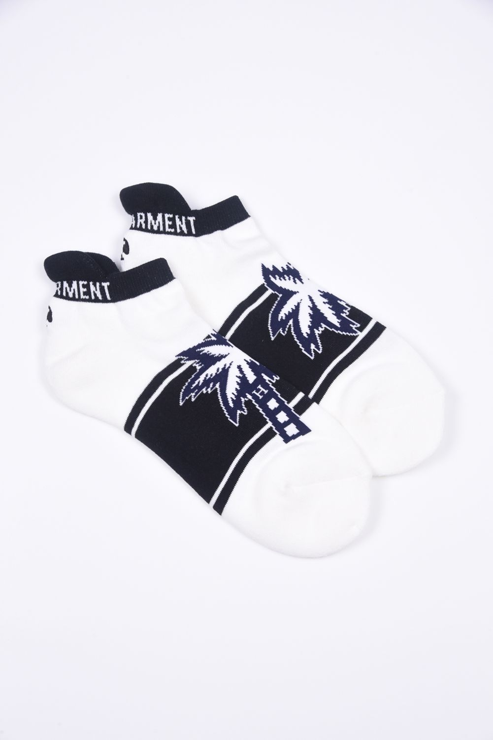 THE PALM CUSHION SOCKS / ヤシの木ロゴ アングルソックス ホワイト