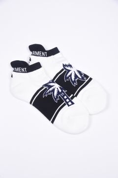 THE PALM CUSHION SOCKS / ヤシの木ロゴ アングルソックス ホワイト