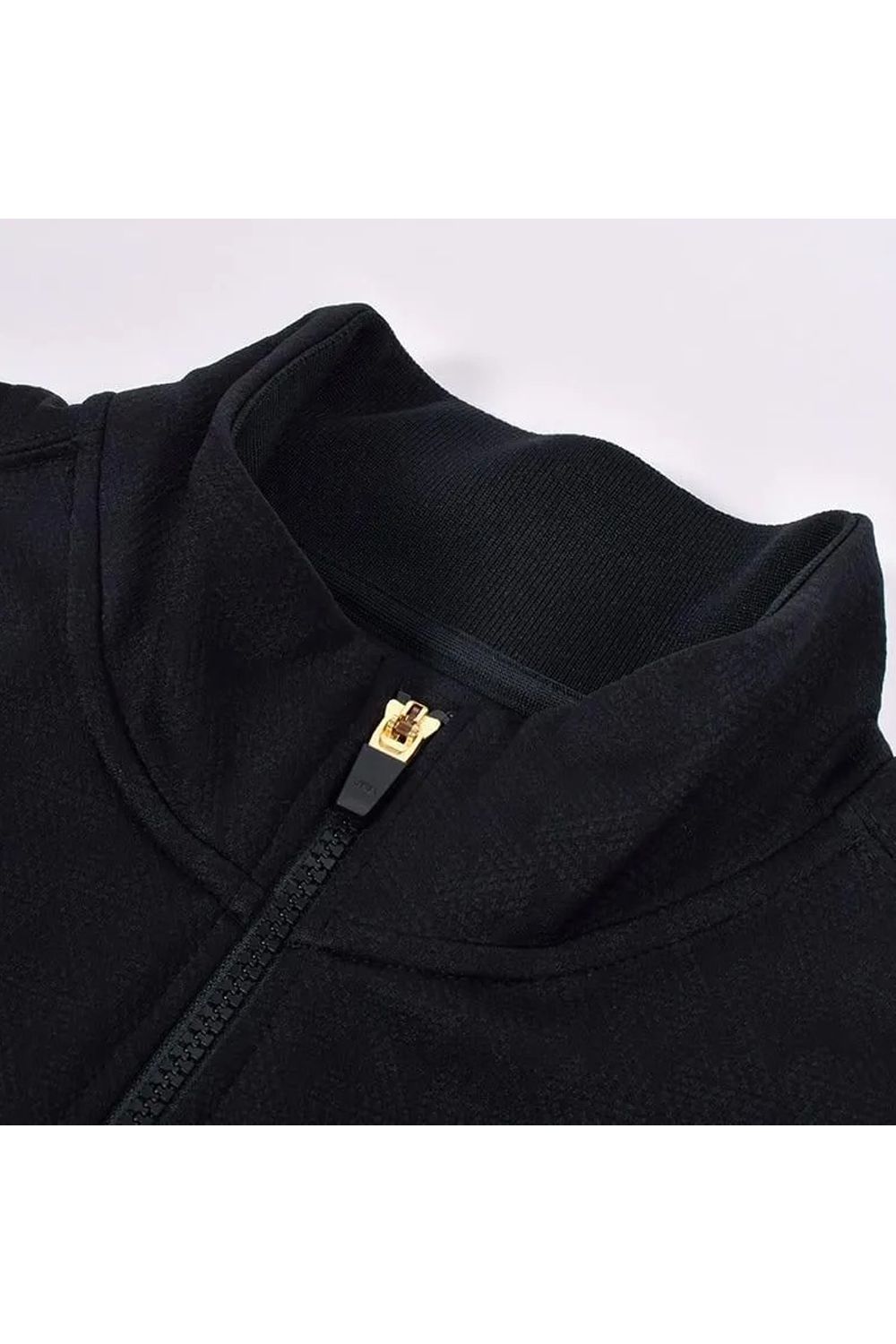 【26AW】 JACQUARD STAND COLLAR JACKET / ジャガード スタンド カラージャケット (ブラック)*