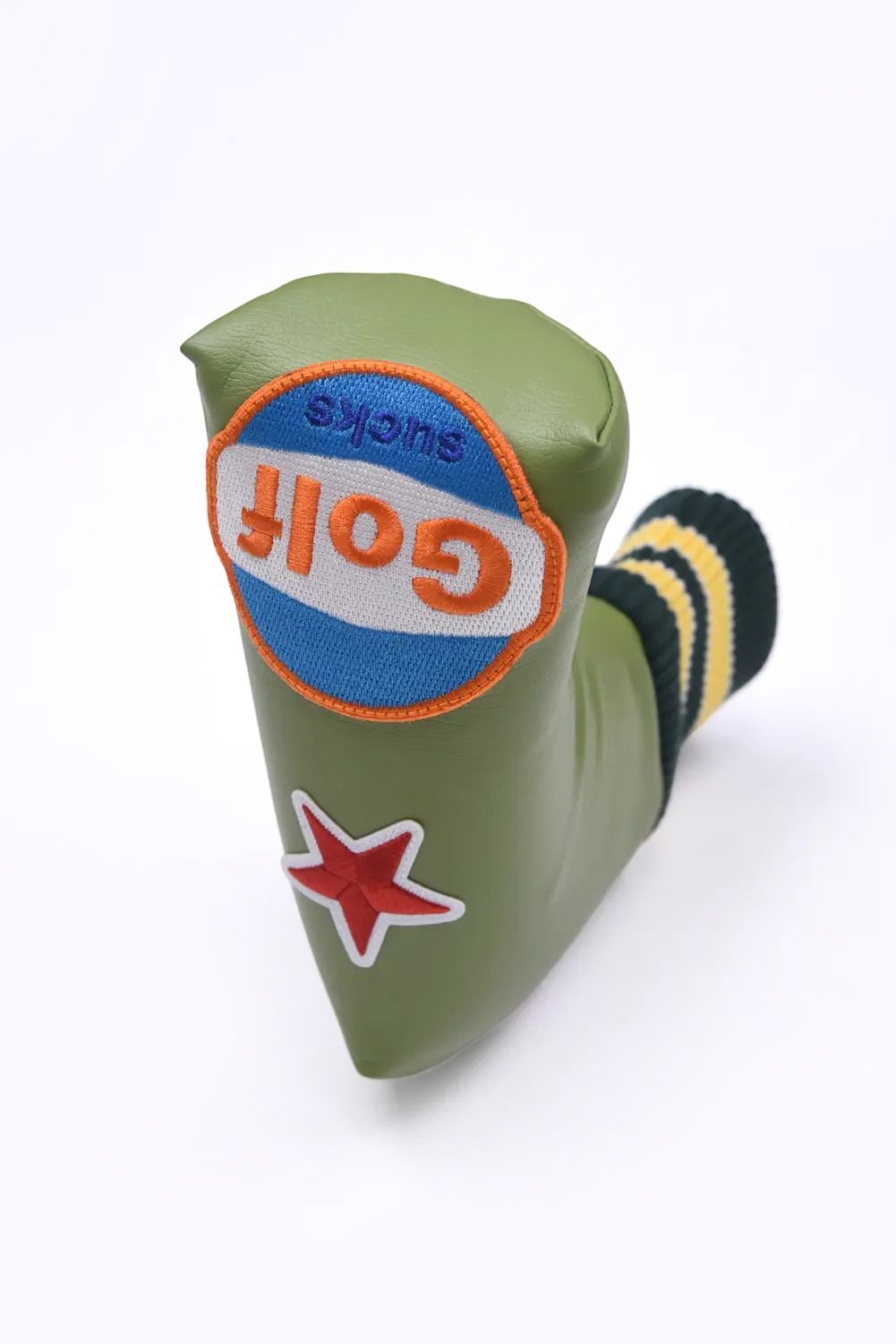 U-LEATHER PUTTER COVER / シンセティックレザー ワッペン ピンタイプ パターカバー (エンシニータスグラス)