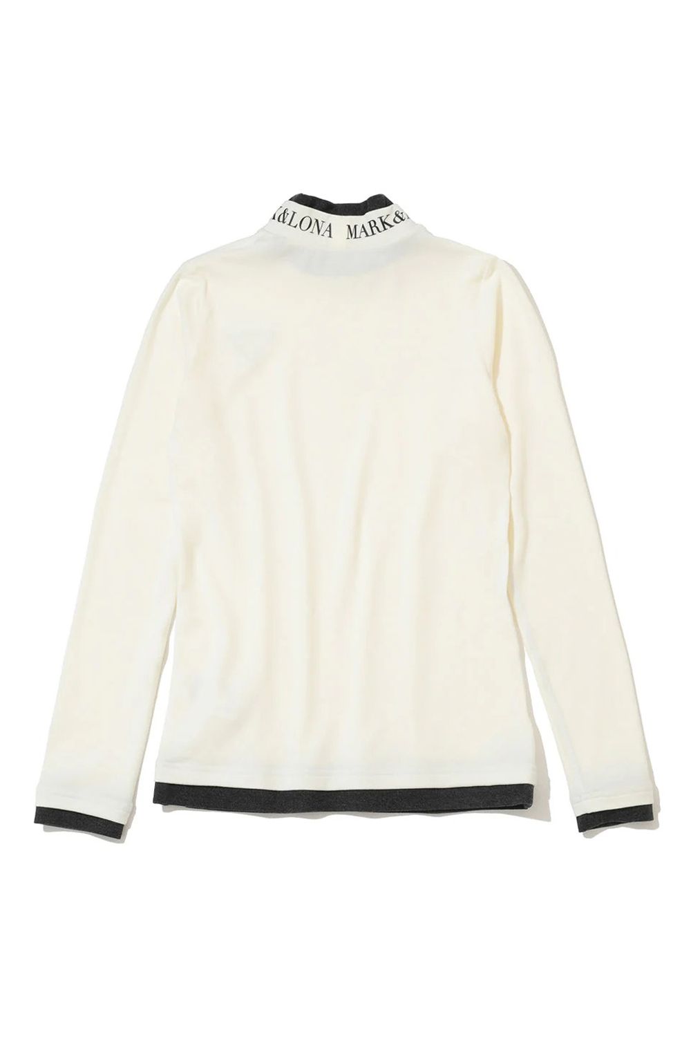 【2025AW】【レディース】【CODE COLLECTION】 LNST / マイクロフリース レイヤード風 モックネックTシャツ (ホワイト)