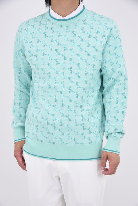 【25AW】 GM JACQUARD LIGHT KNIT / GMジャカード クルーネック ライトニット (ミント)*