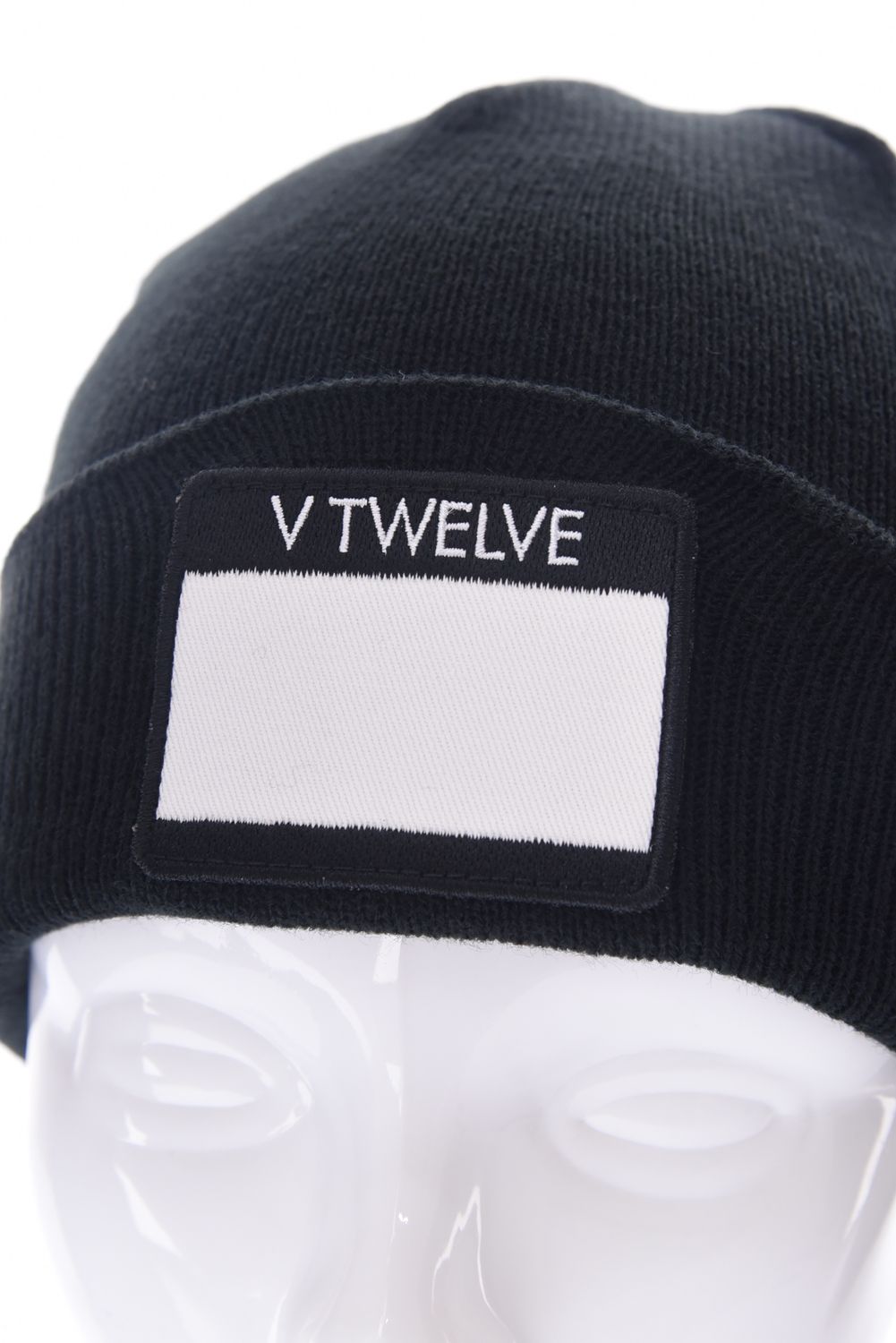 HELLO KNIT CAP / ネームタグワッペン ニットキャップ (ブラック)