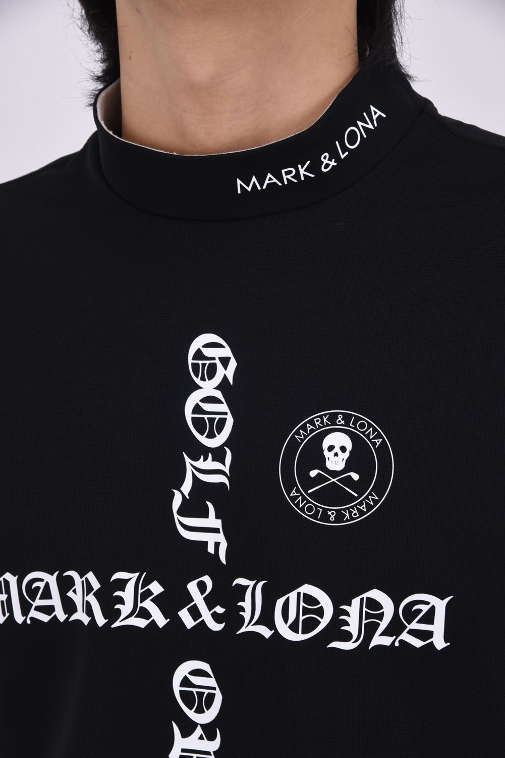 【26SS】 CROCE WAFFLE MOCK NECK TEE / ナイロンワッフル ブラックレターロゴ モックネックTシャツ (ブラック)