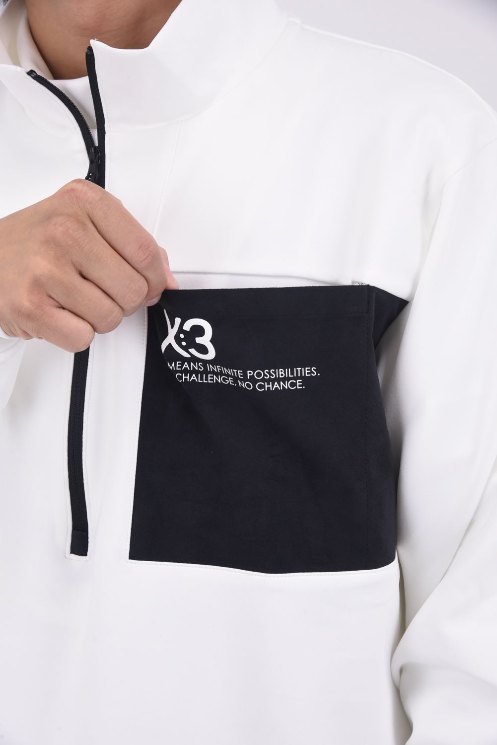 【25AW】 HALF ZIP POCKET HIGH NECK / ハーフジップ ポケット ハイネック (ホワイト)