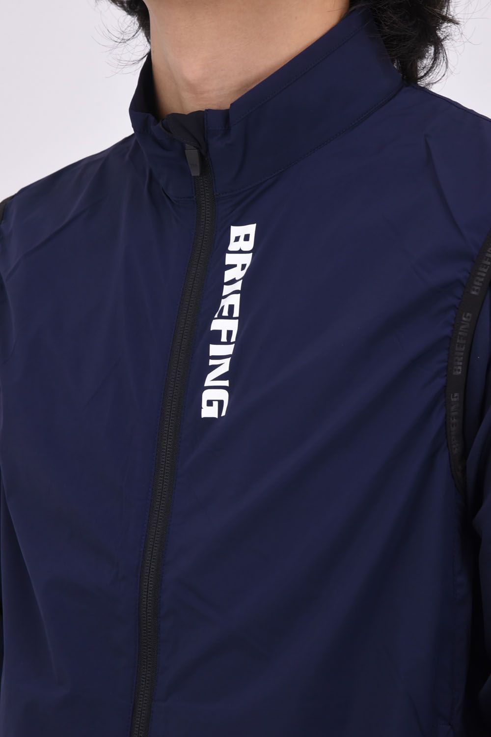 MEN'S WIND VEST / 4WAYストレッチ ジップアップベスト (ネイビー)