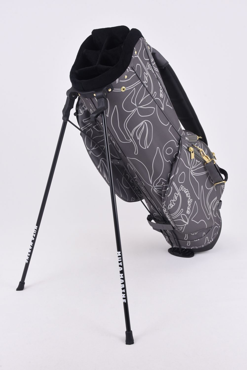 【銀行振込・代金引換不可】【返品・交換不可】 CADDY BAG & COVER / ボタニカル柄 キャディバッグ&ヘッドカバーセット (グレー)
