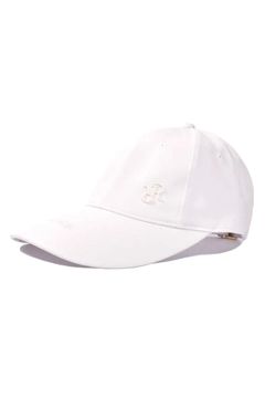 【26SS】 WIDE BRIM CAP / ブランドロゴ刺繍 本革ベルト つば広キャップ (ホワイト)