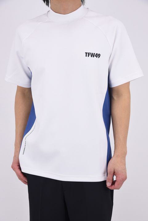 【26SS】 SIDE PANEL SHORT SLEEVE MOCKNECK / モックネックTシャツ (ホワイト)