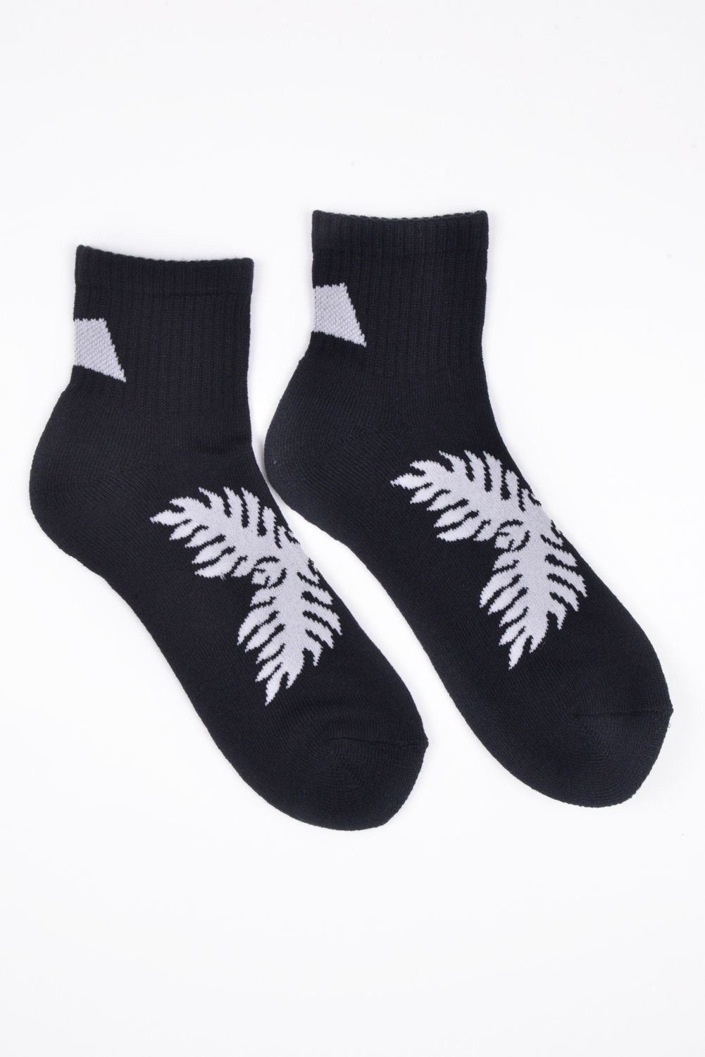 【26AW】 Ankle Socks（Laua’e） / ハワイアンキルトジャカード アンクルソックス (ブラック)