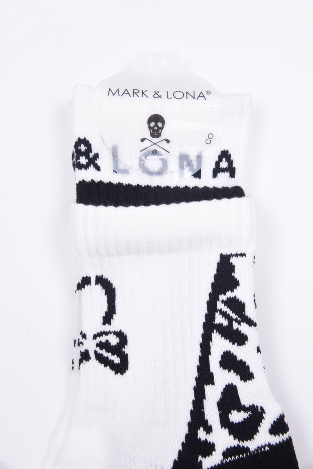 【26SS】【レディース】 PANTERA GRIP CREW SOCKS / レオパードパターン ジャパンメイド レイヤード風クルーソックス (ホワイト)