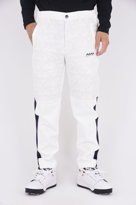 【25AW】 GEOMETRIC WAVE QUILTING PANTS / ジオメトリックウェーブ ハイブリッドキルティングパンツ (ホワイト)