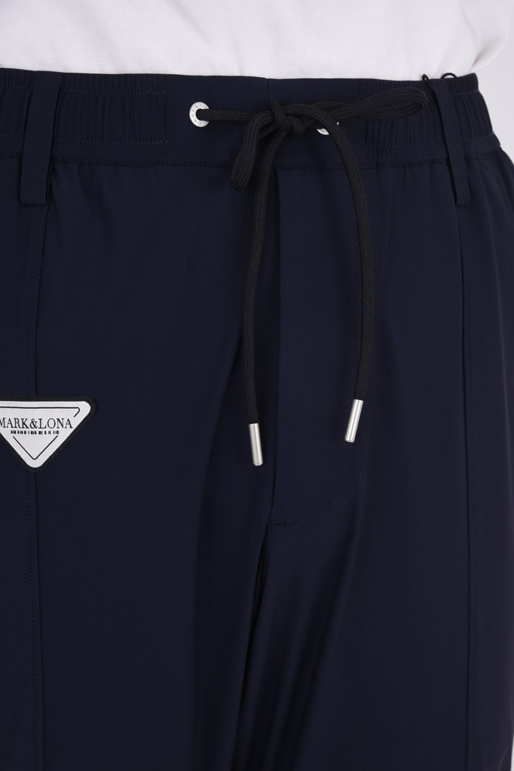【26SS】【CODE COLLECTION】 THPT / ストレッチナイロンタフタ ジャカードテープ テーパードパンツ (ネイビー)