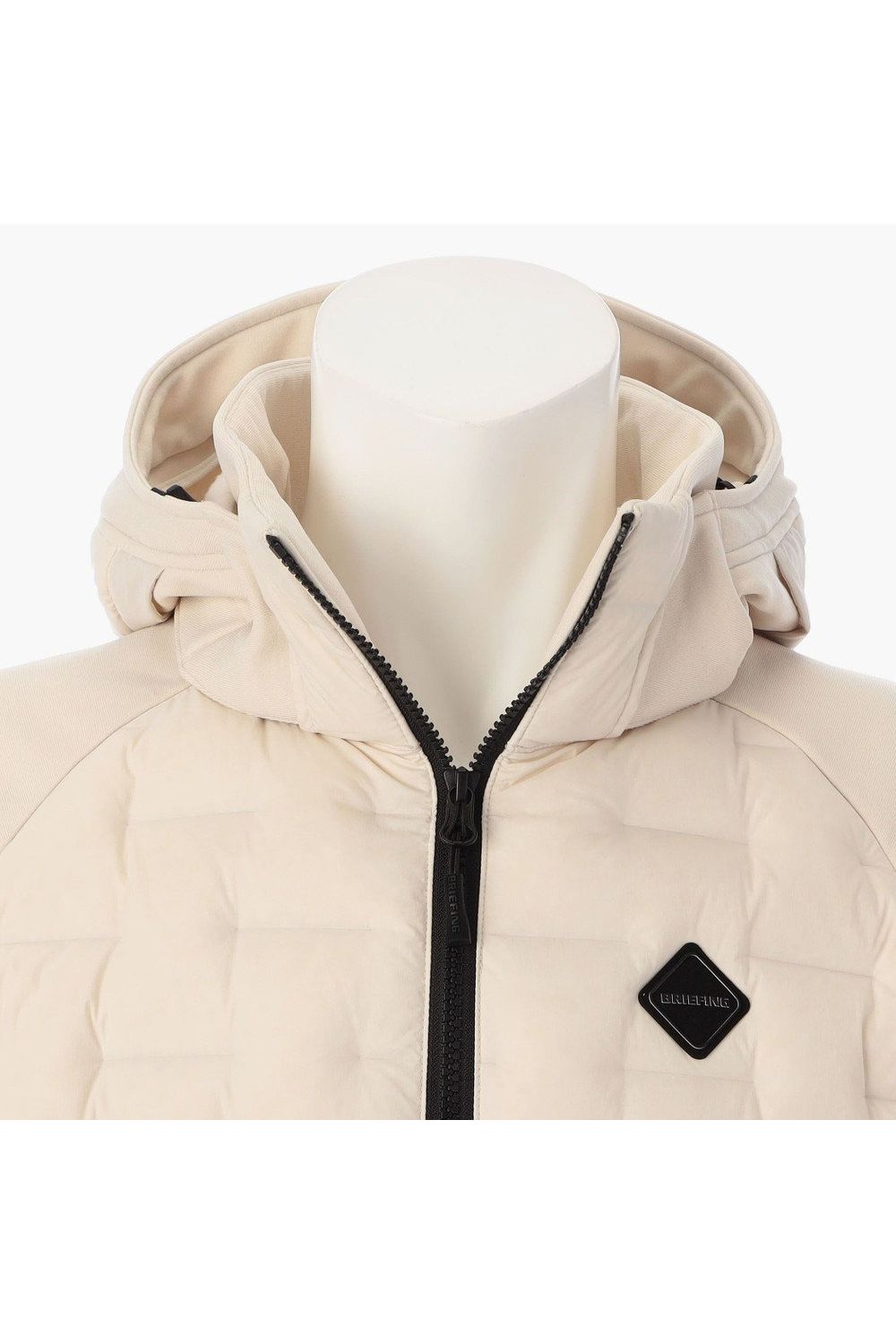 【25AW】 MEN'S HYBRID DOWN PARKA / ストレッチタフタ ダイヤモンドロゴ ハイブリッドダウンジップパーカー (ベージュ)