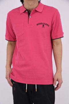 【26SS】 BONES PIQUE POLO / カノコ素材 ジャパンメイド BONEプリント ポロシャツ (ピンク)