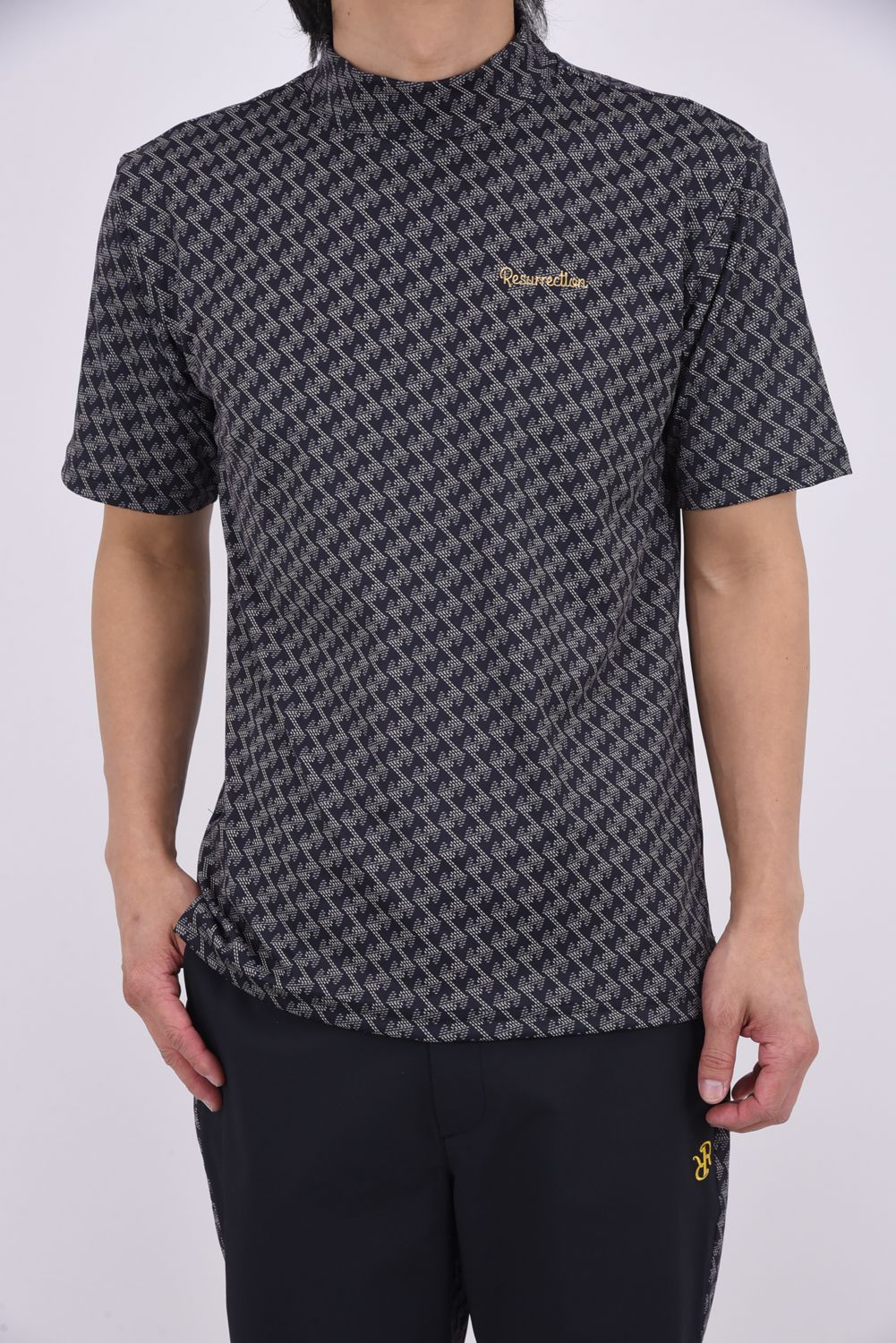 【26SS】 MENS GM PRINT MOCK NECK / GMプリントモックネック (ブラック)*