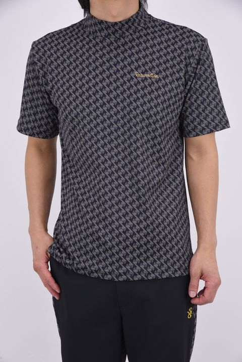 【26SS】 MENS GM PRINT MOCK NECK / GMプリントモックネック (ブラック)*