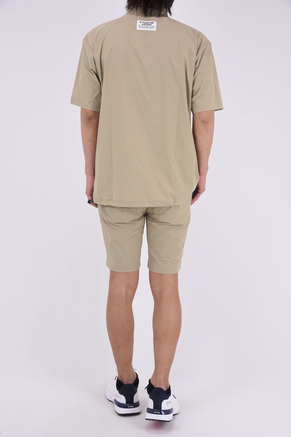 【26SS】 OZ MOCK / ストレッチナイロン カンガルーポケット モックネックTシャツ (ベージュ)