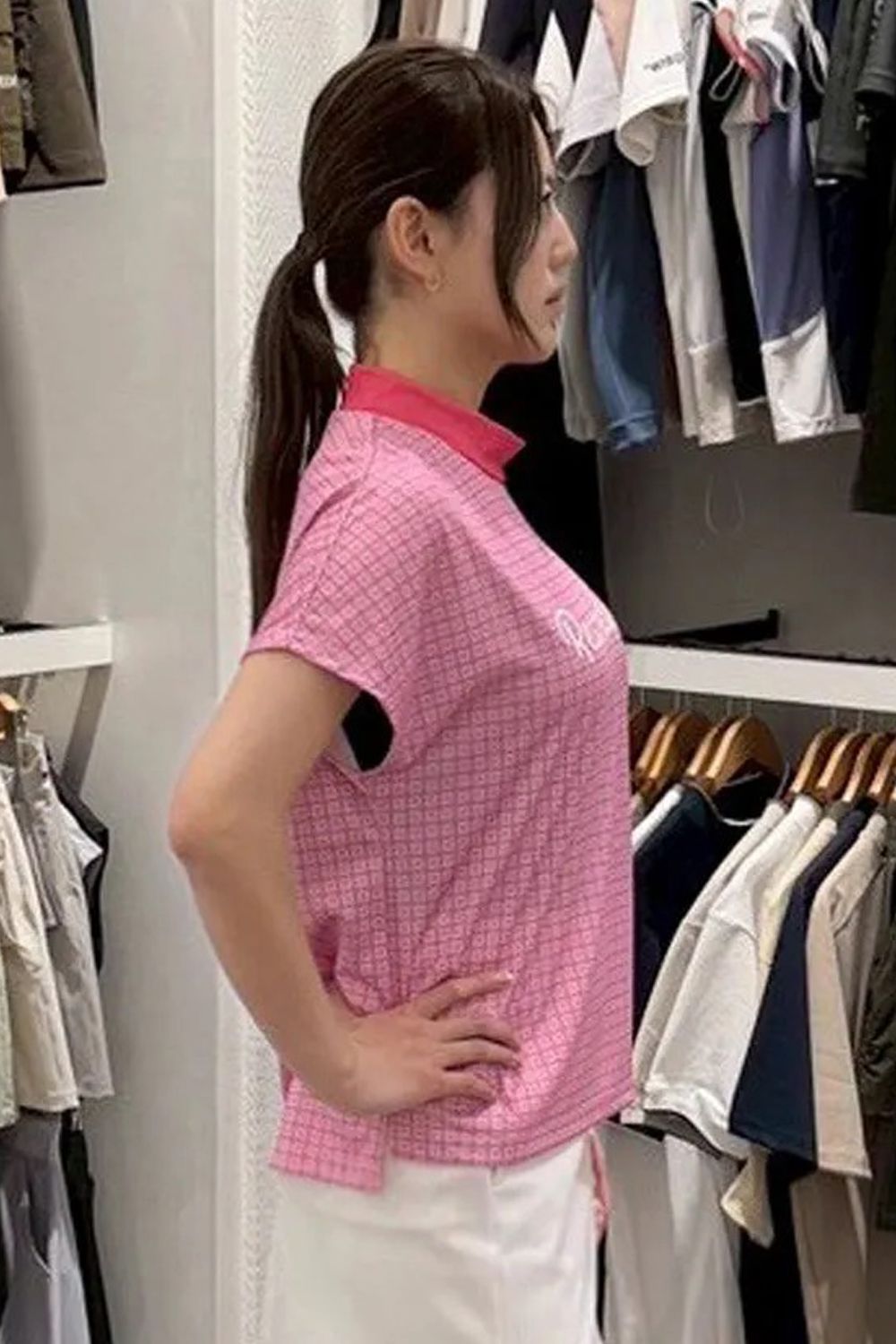 【26SS】【レディース】 WOMENS SCRAMBLE CROSSING MOCK NECK / スクランブルクロッシング モックネックTシャツ (ピンク)*
