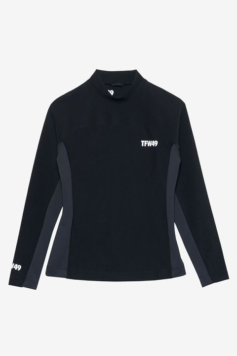 【25AW】【レディース】 SIDE MESH LONG SLEEVE MOCKNECK / サイドメッシュ モックネックTシャツ (ブラック)