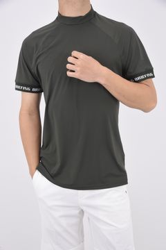 MENS LOGO BACK RIB MOCK NECK / バックロゴ リブ モックネック トップス (オリーブ)