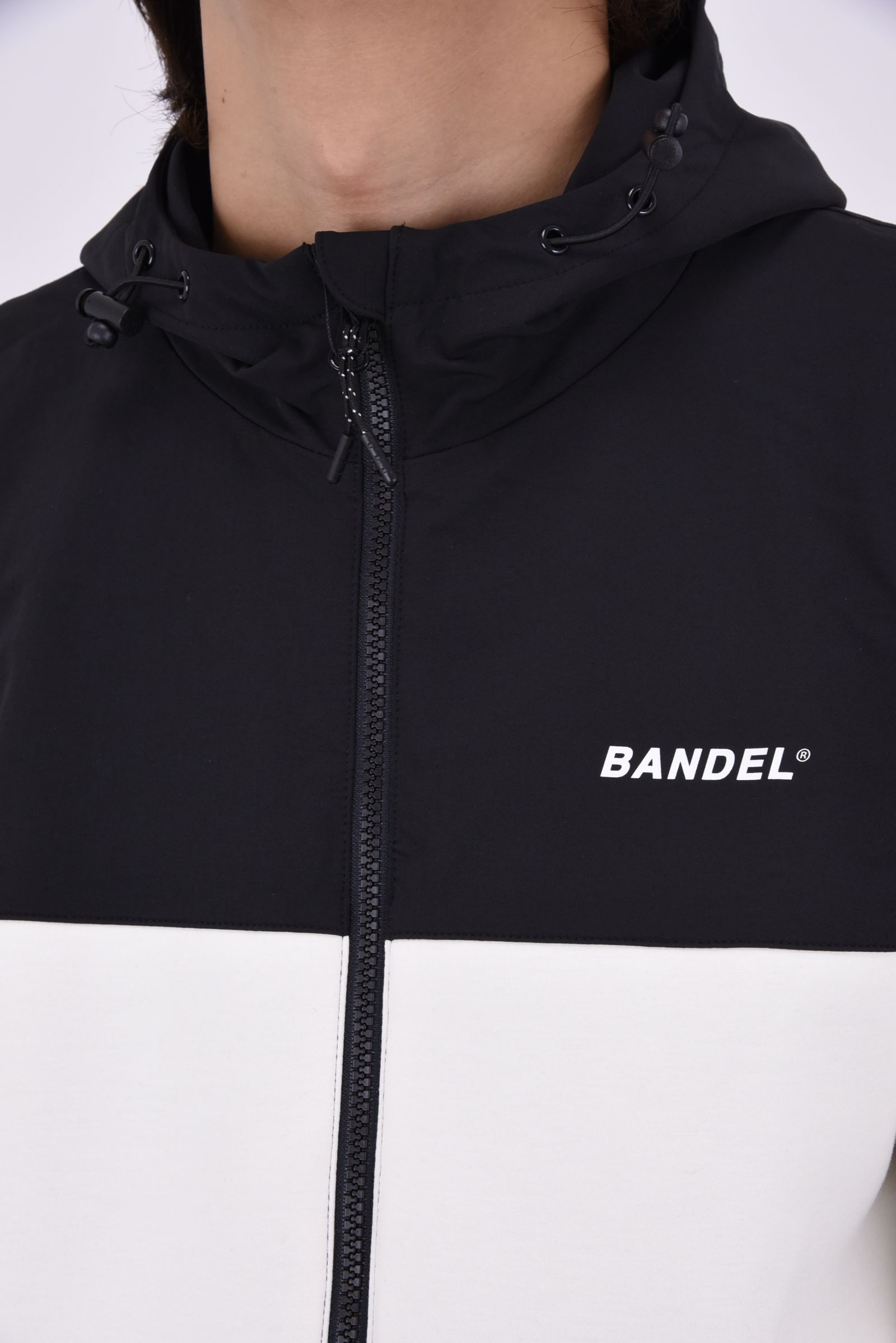 【26AW】 BONDING COMBINATION ZIP HOODIE / ボンディングコンビネーション ジップアップパーカー (ホワイト/ブラック)